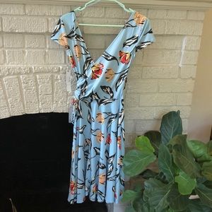 Flower print wrap Dress
